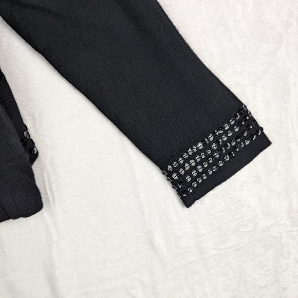 Coldwater Creek Sequined Cardigan Sweater Small Black Semi-formal Sequins - Picture 9 of 15